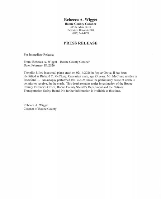 Richard C. McClung Poplar Grove Death, Obituary