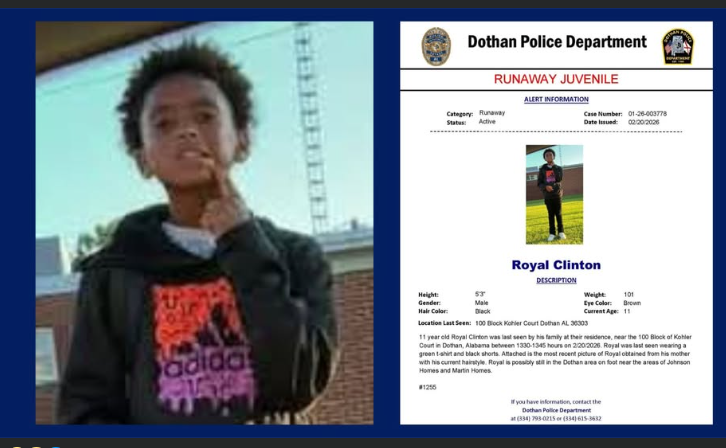 Royal Clinton Missing Runaway